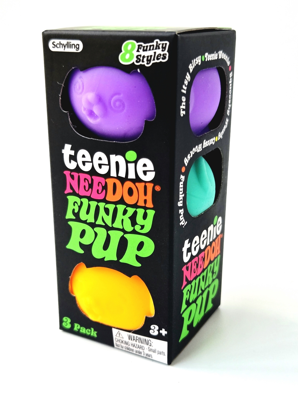 Teenie NeeDoh Funky Pups Squishy Sensory Fidget Toy 3-Pack NIB Schylling